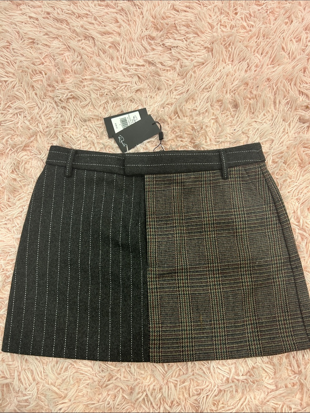 Rails Two-Panel Mini Skirt in Black & Brown Plaid